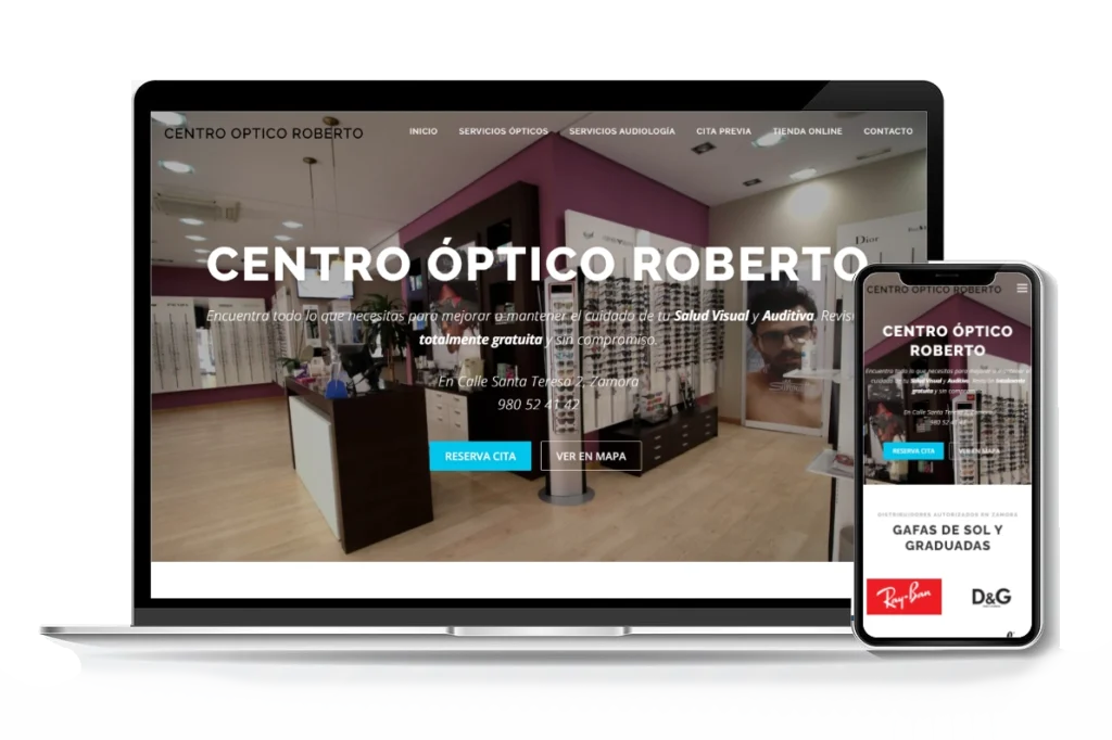 Mockup web Centro Optico Roberto